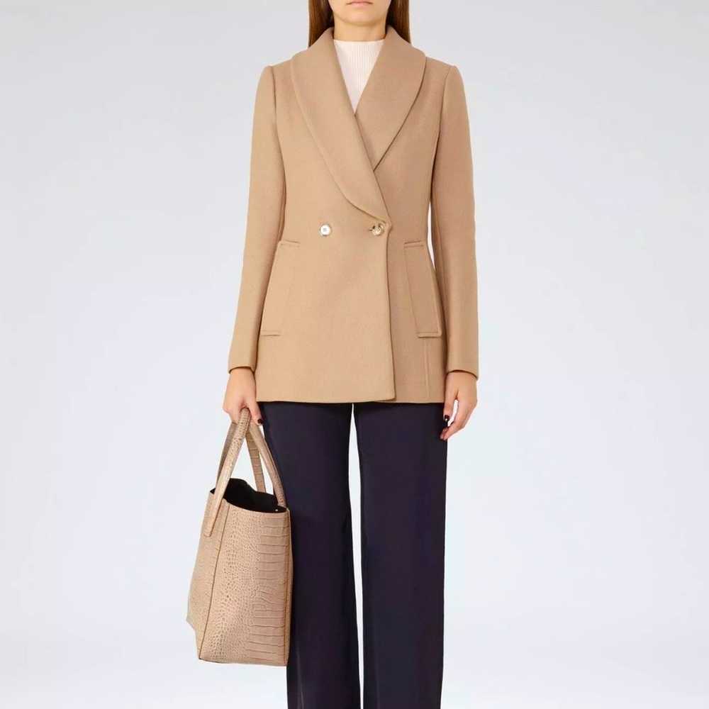 REISS Malika Coat SZ US4 Camel Beige